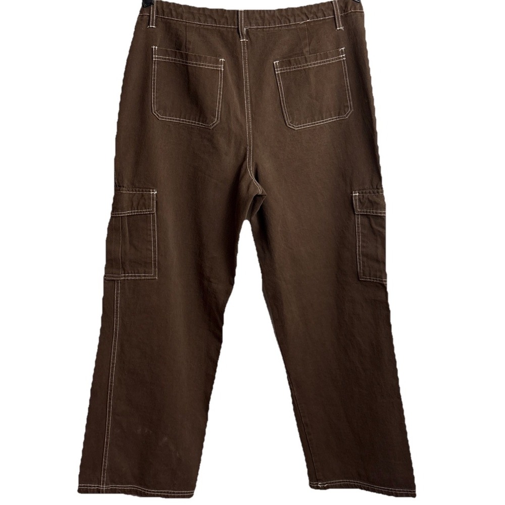 VTG Y2K Full Tilt Brown Cargo Pants SzXL Contrast Stitching Wide Leg‎ Utility - Picture 6 of 10